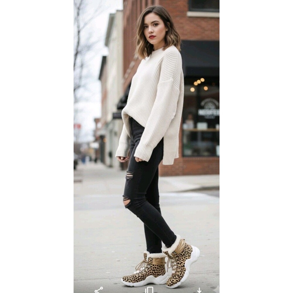​Mark Nason Collab Skechers Neo Block Lillie Leopard Sneakers /Boot 8.5 Hightop